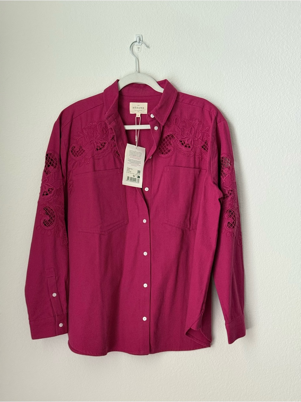 Sezane Nina Shirt in Fuschia (Size38) - Picture 5 of 6